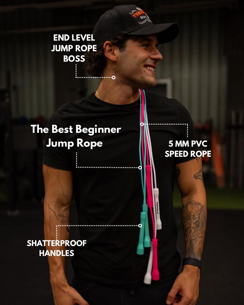 SwissSkip Xelerate Jump Rope by Dayan Kolev  5mm PVC  Created for Beginners and Advanced Athlets  Ideal for Fitness  Cardio & Boxing  Adjustable length with Shatterproof Handles (Black) - Image 4